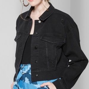 Nwt Wild Fable Distressed Denim Jacket 